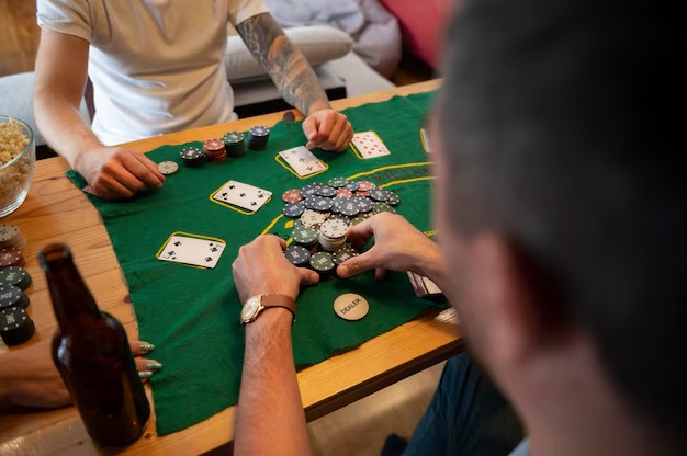 Live Gaple Online table with dealer and domino tiles displayed on screen